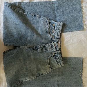 Zara light-medium wash, high waisted wide leg jeans, size 2